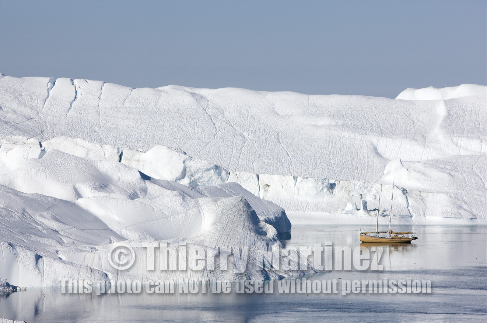Schooner LA LOUISE sailing on west coast of Greenland.