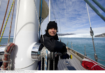 Schooner LA LOUISE sailing on west coast of Greenland.
