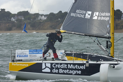 22_34955   © Thierry Martinez.ST NAZAIRE, FRANCE.07 Sept 2022.53éme édition de la Solitaire du Figaro.Arrivée de la 3éme étape , Ronan    St Nazaire.Tom Laperche (Région Bretagne-CMB Performance) vainqueur de l’étape et de l’édition de la Solitaire du Figaro 2022.