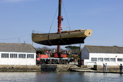 Launch of Thierry Dubois (FRA) new schooner LA LOUISE