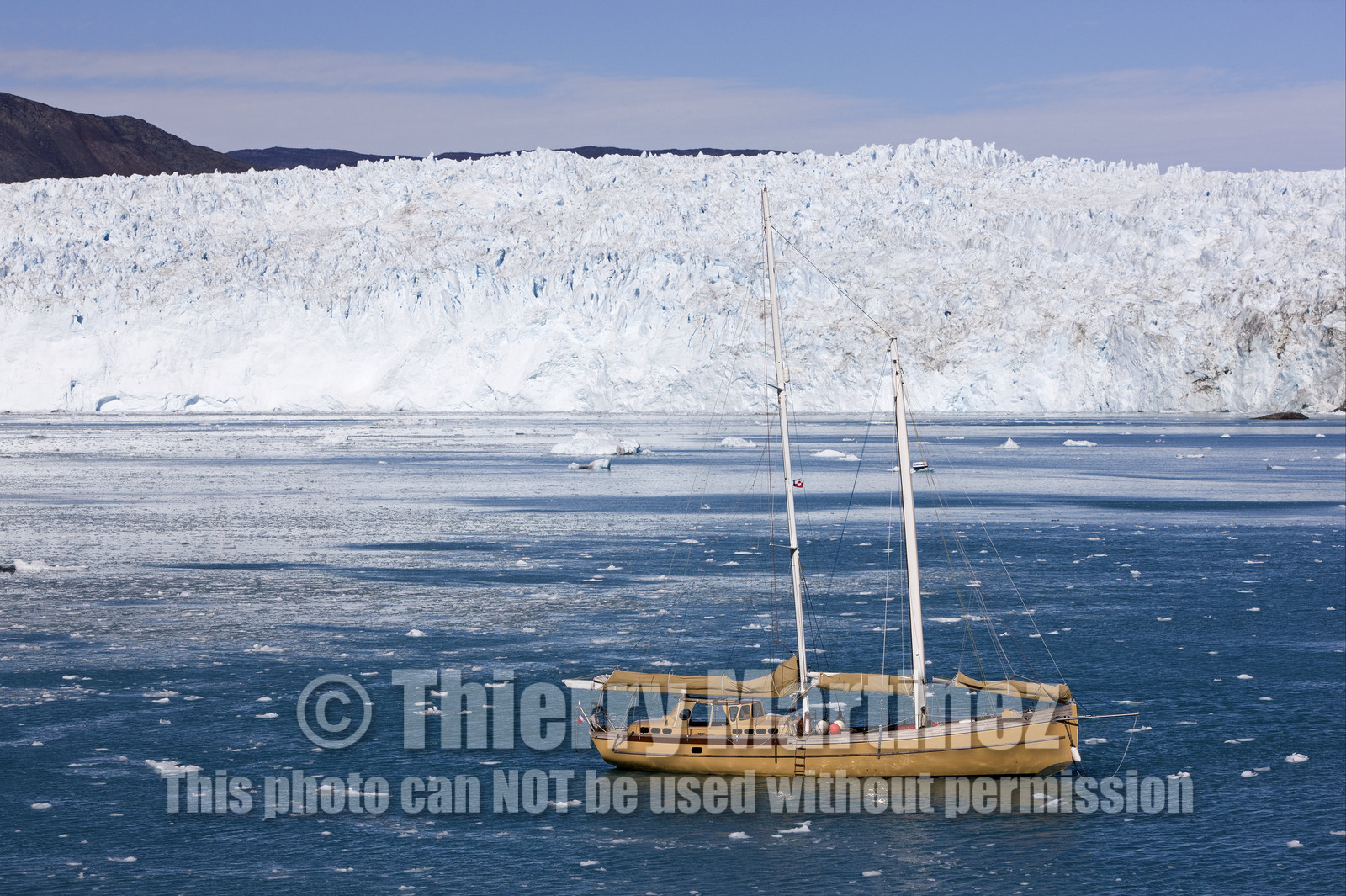 Schooner LA LOUISE sailing on west coast of Greenland.