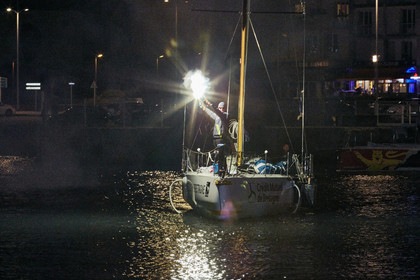 22_35090   © Thierry Martinez.ST NAZAIRE, FRANCE.07 Sept 2022.53éme édition de la Solitaire du Figaro.Arrivée de la 3éme étape , Royan    St Nazaire.Tom Laperche (Région Bretagne-CMB Performance) vainqueur de l’étape et de l’édition de la Solitaire du Figaro 2022.