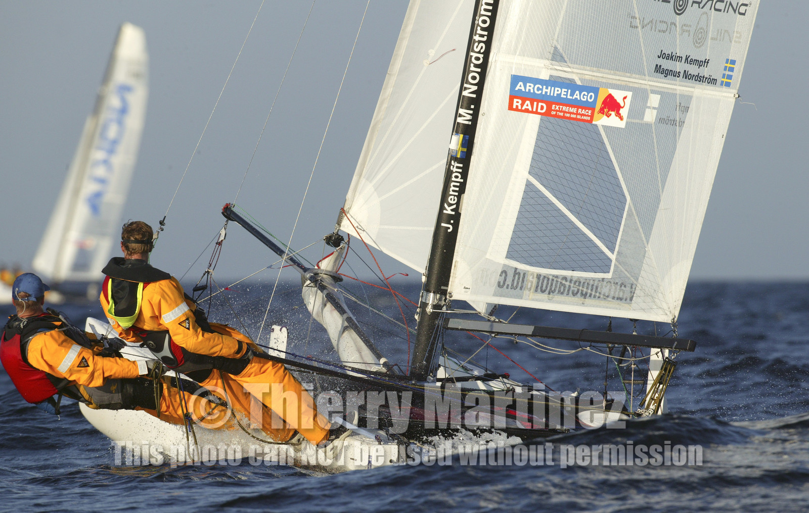 03_3113D  © Th.Martinez,STOCKHOLM ARCHIPELAGO SWEDEN, 9 07 03-Archipelago Raid (2003)  Day 3..Team NOKIA-Kempff  Magnus Nordstrom (SWE)& Joakim Kempff (SWE).