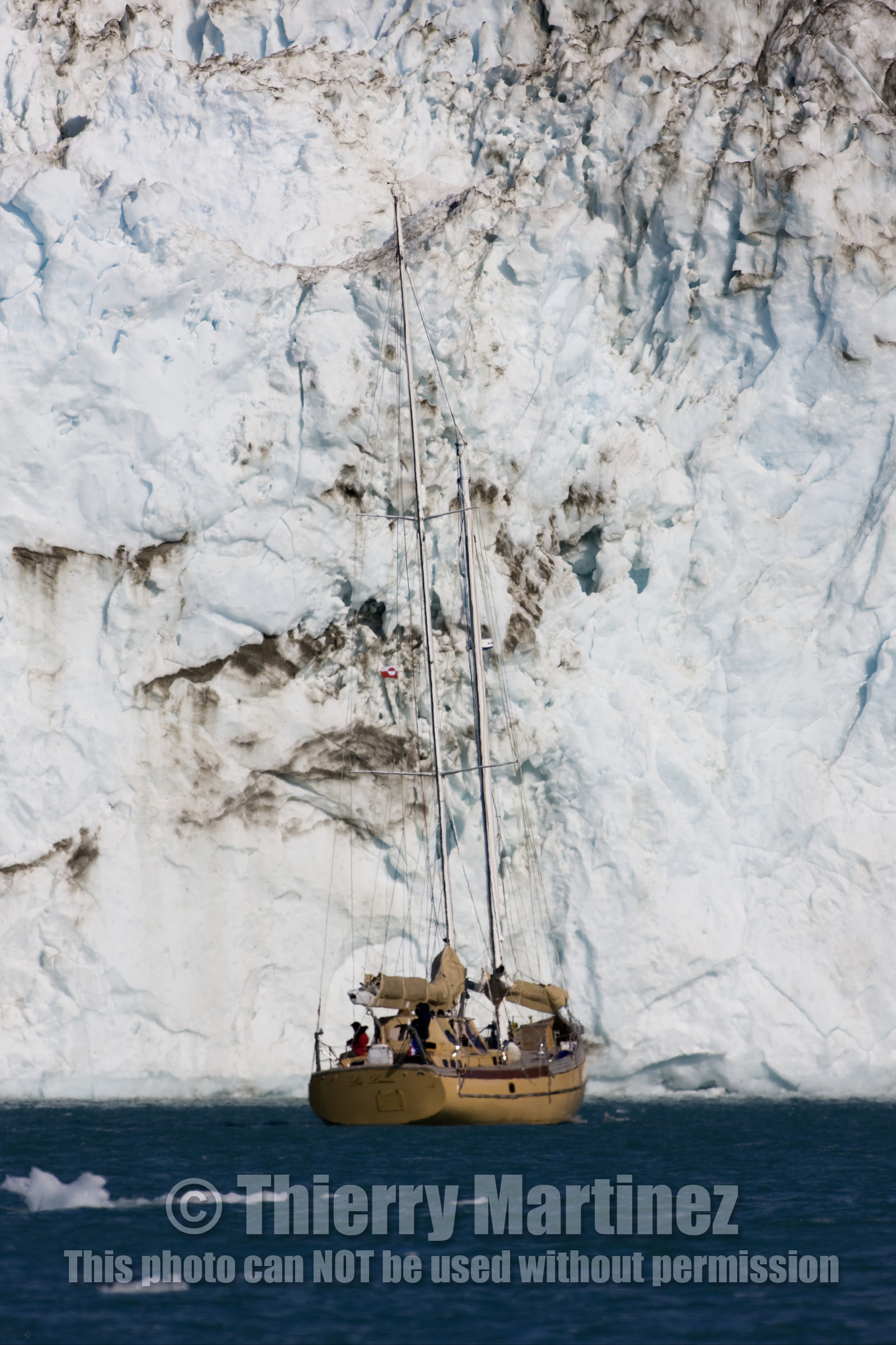 Schooner LA LOUISE sailing on west coast of Greenland.