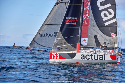 23_22215   © Thierry Martinez. LES SABLES D'OLONNE, 85 - FRANCE 25 septembre 2023.Départ MINI TRANSAT 2023. Départ du Dimanche 24 septembre retardé au Lundi 25 Sept .Les Sables d’Olonne (FRA)    Santa Cruz de la Palma ( Canaries)    St François ( Guadeloupe): 4050 NM.