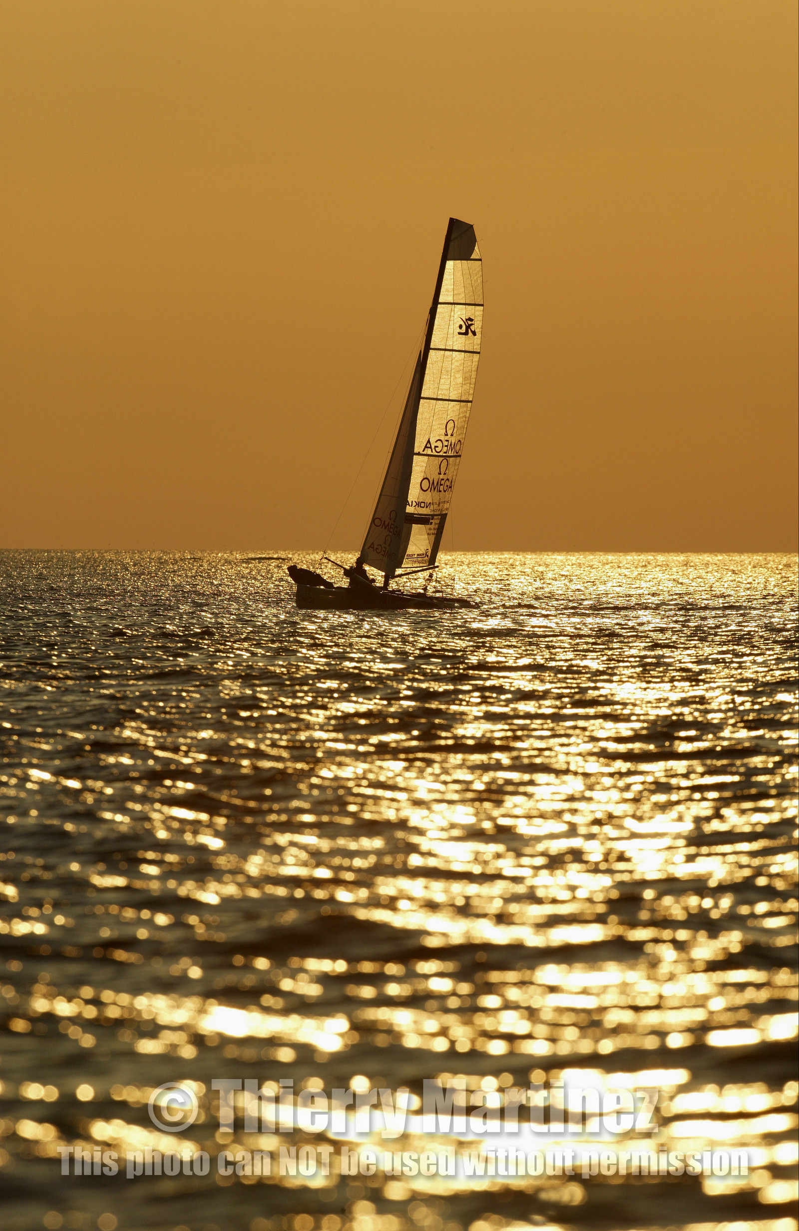 03_3194D  © Th.Martinez,STOCKHOLMSWEDEN9 07 03-Archipelago Raid (2003) Leg2..Night sailing for OMEGA Ellen macArthur (UK) and Nick Moloney (AUS) photo done at 4.30 (morning)