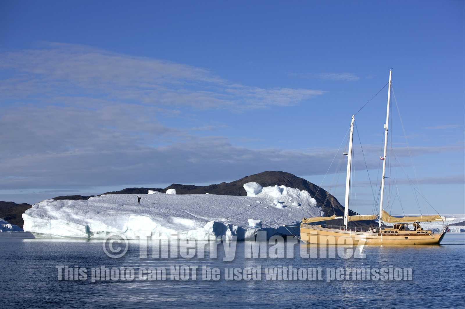 Schooner LA LOUISE sailing on west coast of Greenland.