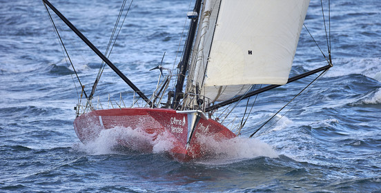 Départ de Jeff Pellet (FRA) sur son bateau COME IN VENDEE POUR UN TOUR DU MONDE;