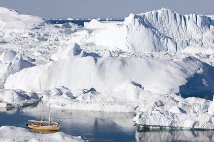 Schooner LA LOUISE sailing on west coast of Greenland.
