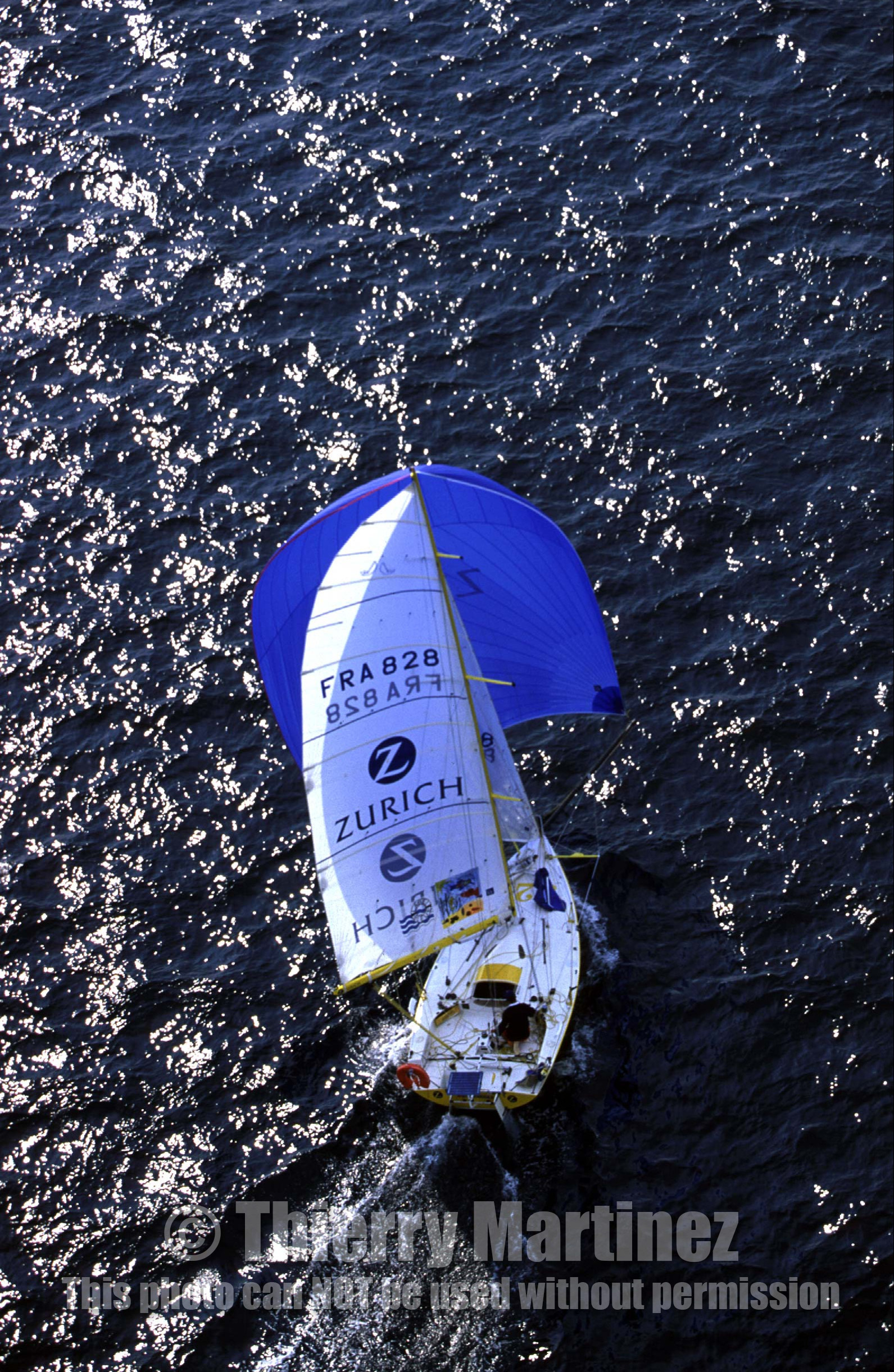 ©Thierry Martinez   Sea&Co. MINI TRANSAT 1997.  Thomas Coville (FRA) ZURICH.