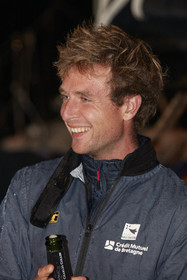 22_35151   © Thierry Martinez.ST NAZAIRE, FRANCE.07 Sept 2022.53éme édition de la Solitaire du Figaro.Arrivée de la 3éme étape , Royan    St Nazaire.Tom Laperche (Région Bretagne-CMB Performance) vainqueur de l’étape et de l’édition de la Solitaire du Figaro 2022.