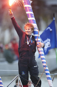 2012 13 VENDEE GLOBE. Winner arrival in Les sables d'Olonne (FRA