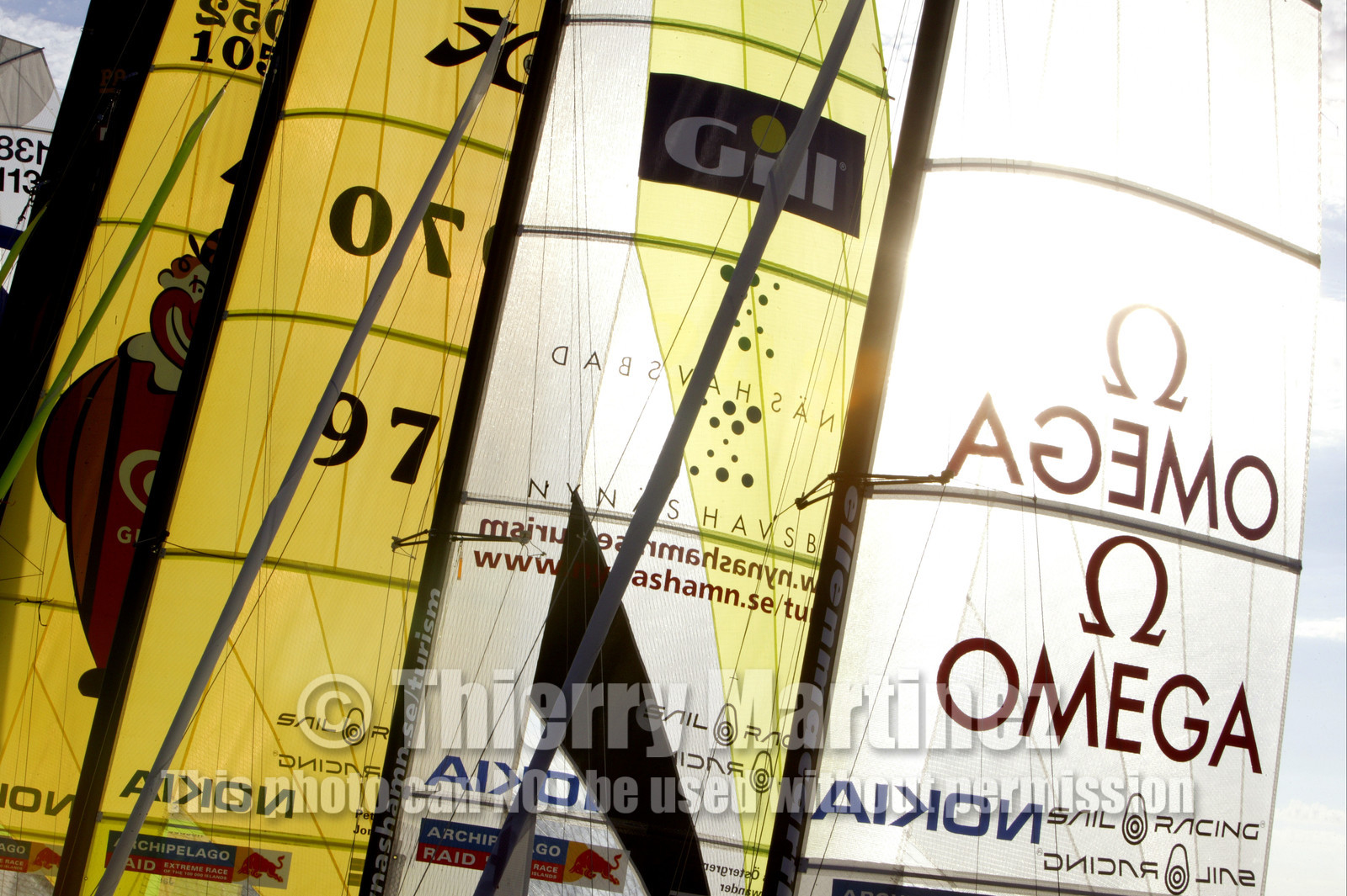 03_3200D  © Th.Martinez,STOCKHOLM SWEDEN, 9 07 03-Archipelago Raid (2003).fleet's sails in Sandhamn  HQ.