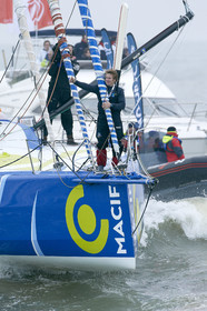 2012 13 VENDEE GLOBE. Winner arrival in Les sables d'Olonne (FRA