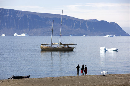 Schooner LA LOUISE sailing on west coast of Greenland.