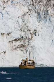 Schooner LA LOUISE sailing on west coast of Greenland.
