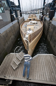 Launch of Thierry Dubois (FRA) new schooner LA LOUISE
