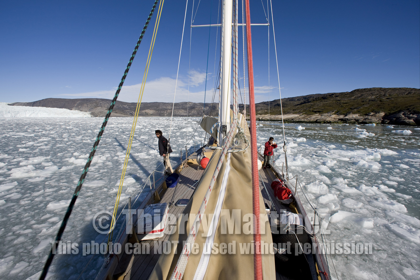 Schooner LA LOUISE sailing on west coast of Greenland.