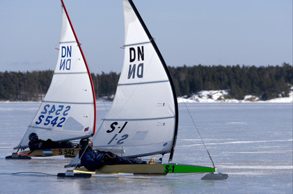 Ice Boats in Stockholm Archipelago - March 2005.