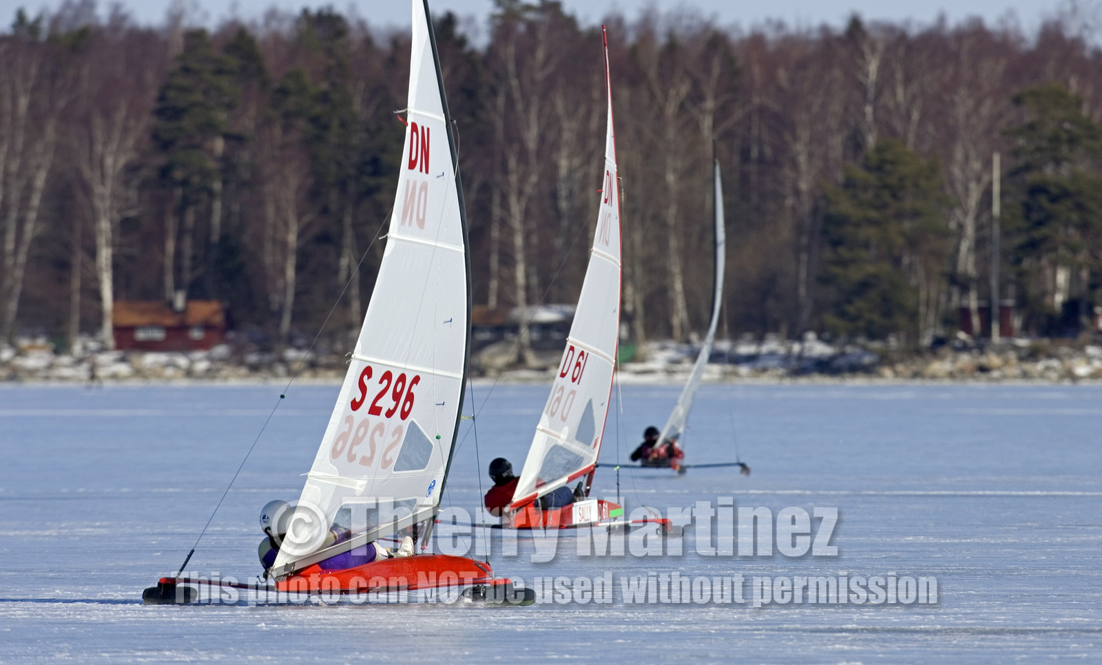 Ice Boats in Stockholm Archipelago - March 2005.