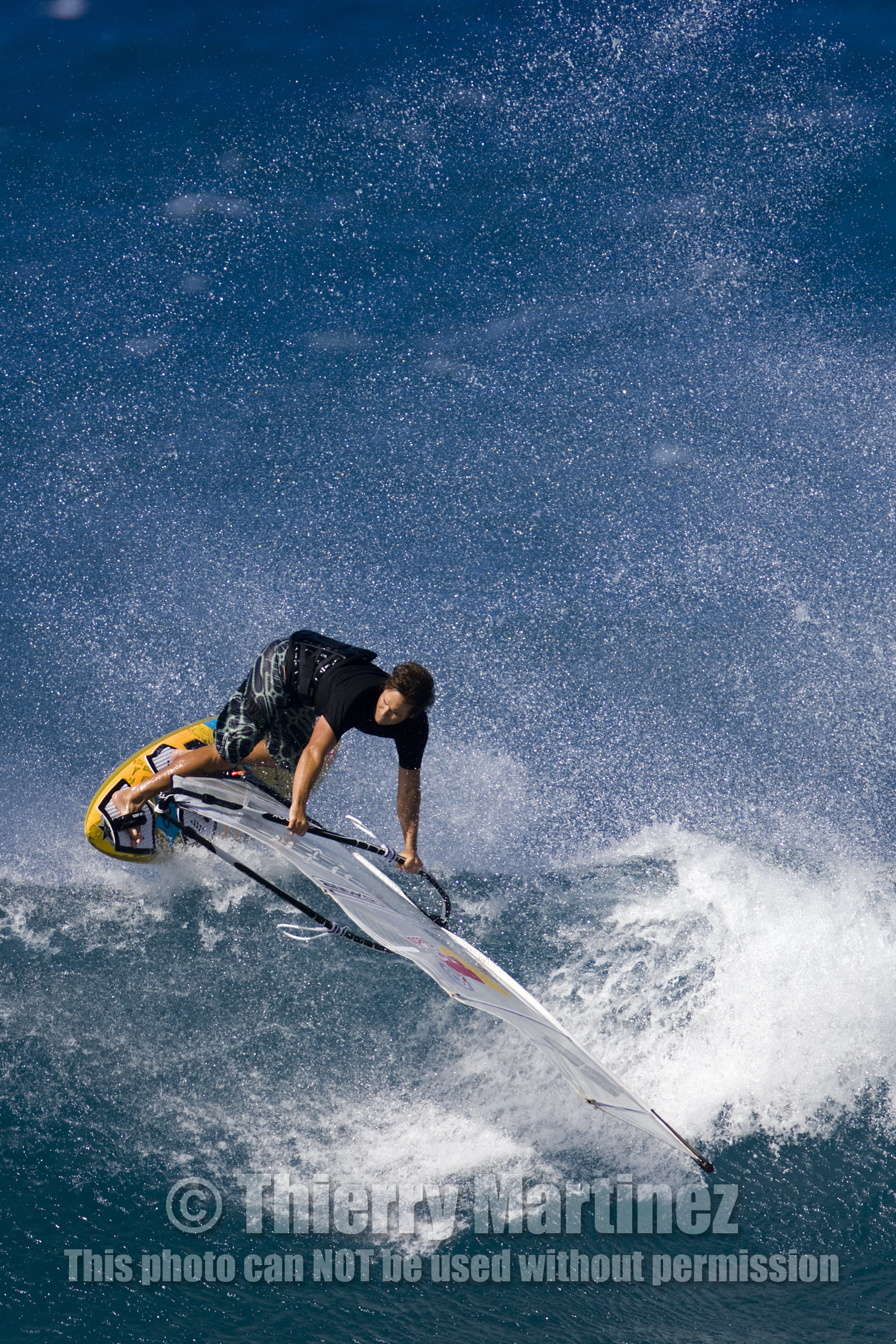 Windsurf in waves at Hookip'a Beach - North Shore Maui - Hawaii.