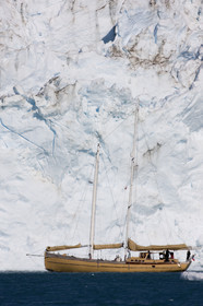 Schooner LA LOUISE sailing on west coast of Greenland.
