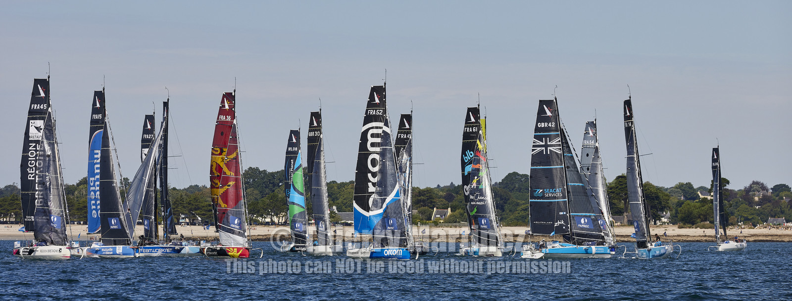 22_32758   © Thierry Martinez.PORT LA FORET, FRANCE. 28 Aout  2022.53éme édition de la Solitaire du Figaro.Départ de la 2éme étape , Port La Forêt   Royan (635NM).