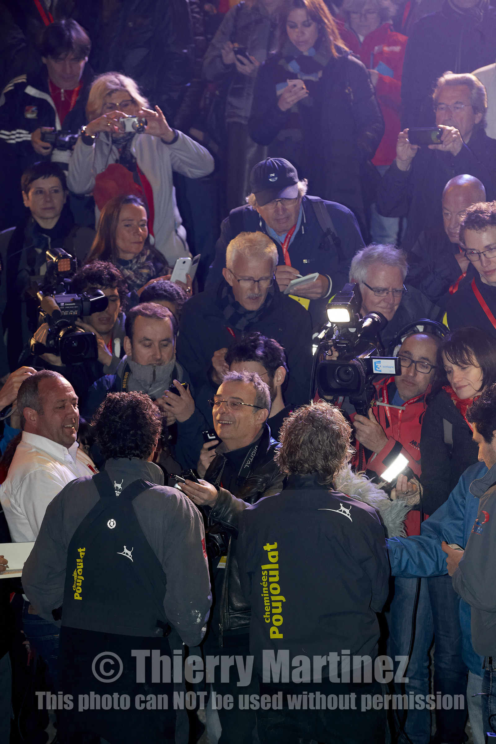 Bernard Stamm (SUI) & Jean Le Cam (FRA) winners of BWR 2014-15 on CHEMINEES POUJOULAT