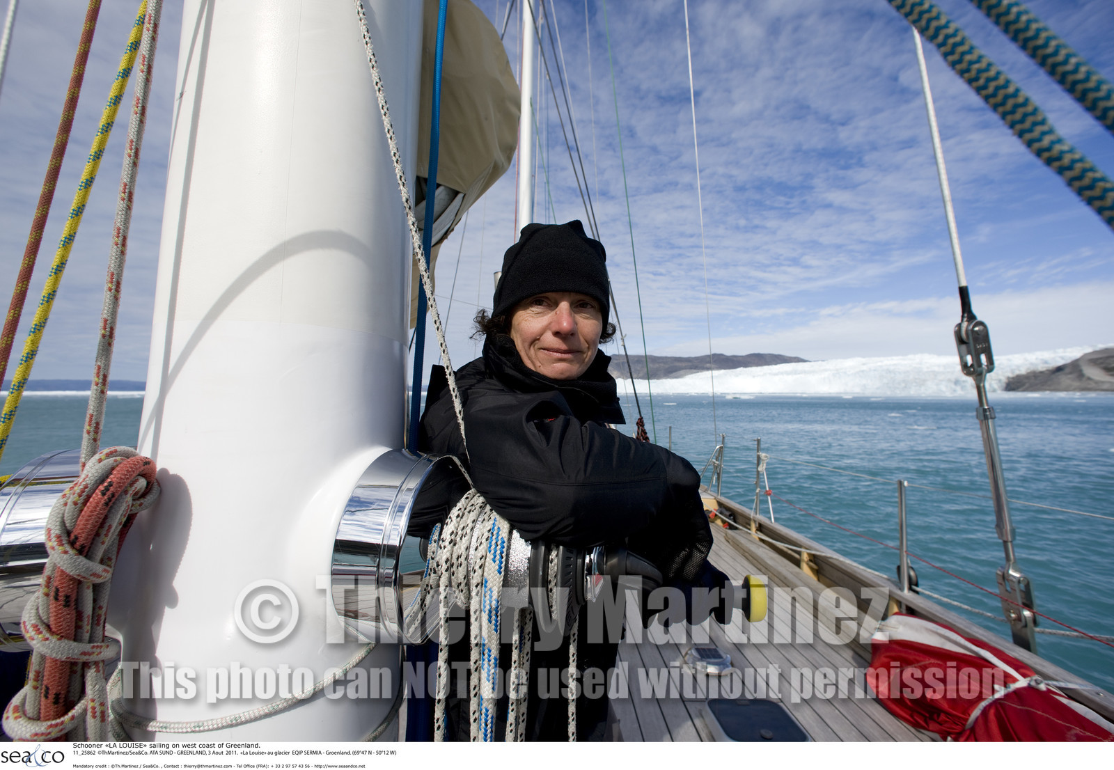 Schooner LA LOUISE sailing on west coast of Greenland.