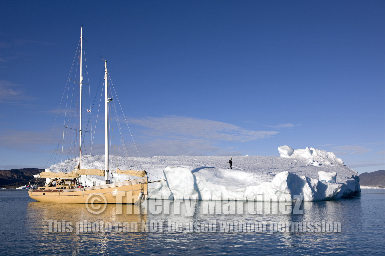 Schooner LA LOUISE sailing on west coast of Greenland.