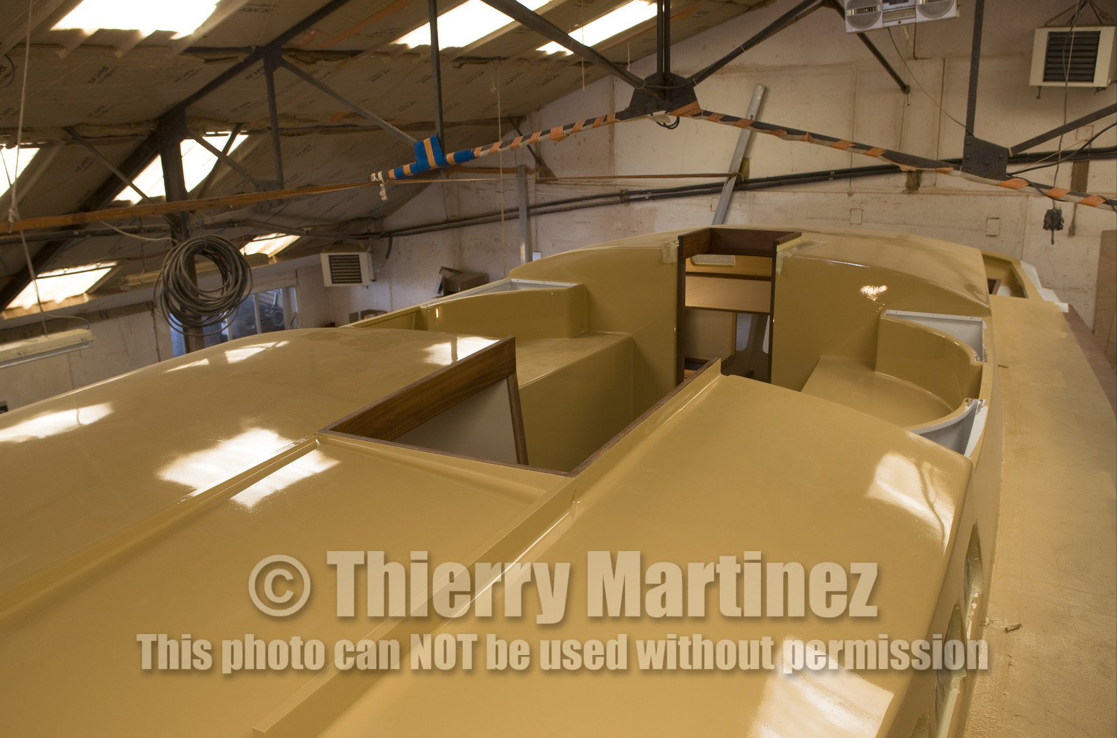 Thierry Dubois new boat under construction.16 July 2009.