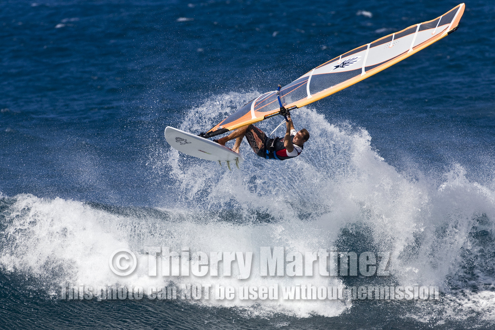 Windsurf in waves at Hookip'a Beach - North Shore Maui - Hawaii.