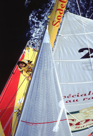 ©Thierry Martinez   Sea&Co. Open 60' SODEBO , skipper Thomas Coville ( FRA).La Trinite sur Mer ( FRA), 25 mai 2000, entrainement .pour la Transat  EUROPE 1  NEW MAN STAR