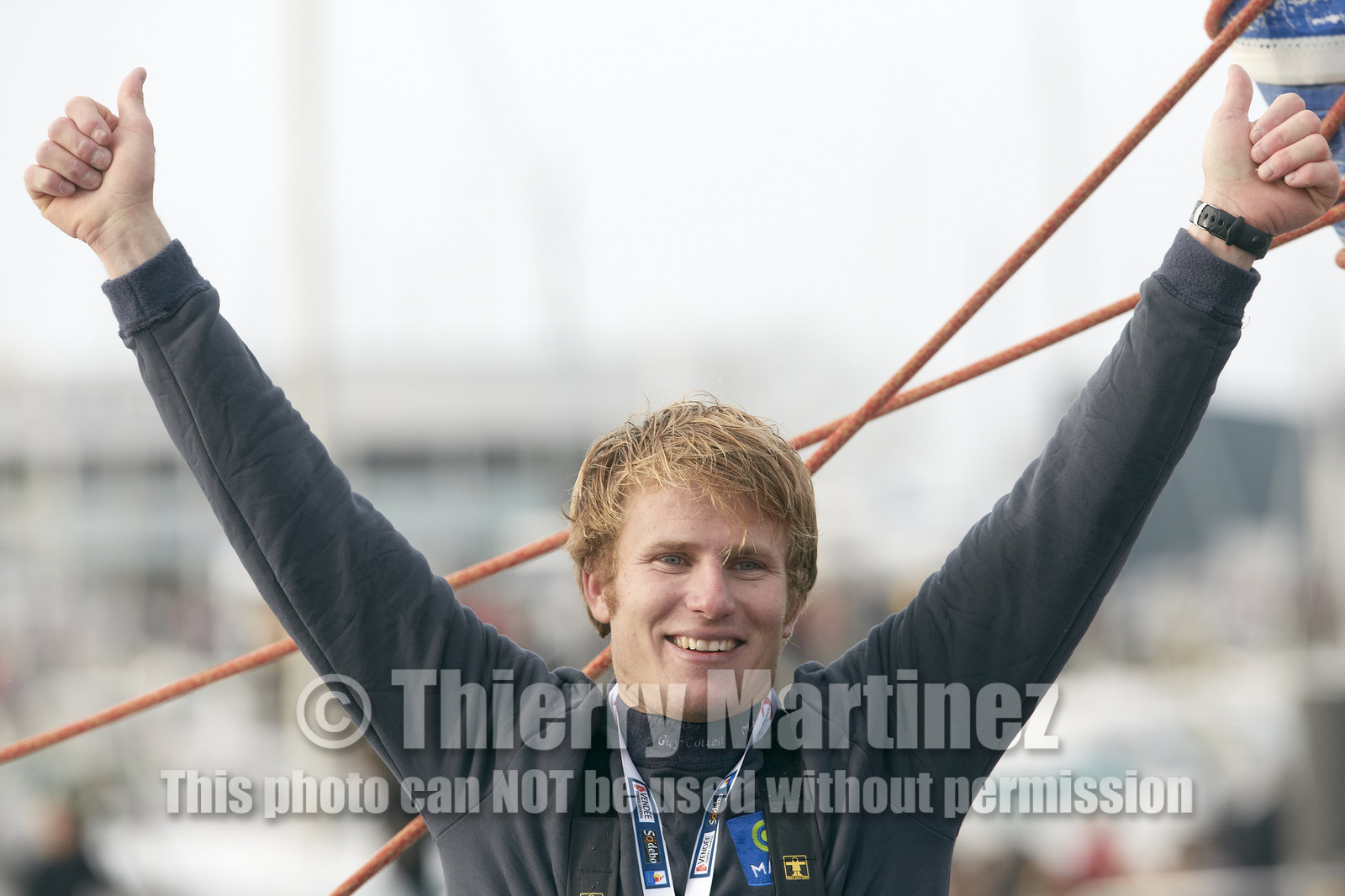 2012 13 VENDEE GLOBE. Winner arrival in Les sables d'Olonne (FRA