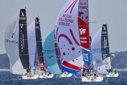 22_33264   © Thierry Martinez.PORT LA FORET, FRANCE. 28 Aout  2022.53éme édition de la Solitaire du Figaro.Départ de la 2éme étape , Port La Forêt   Royan (635NM).