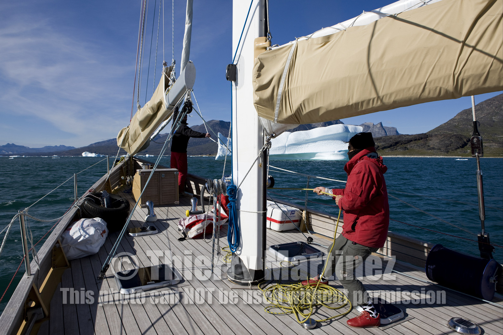 Schooner LA LOUISE sailing on west coast of Greenland.