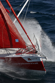 MACSF , Bertrand de Broc et Marc Guillemot avant la Transat Jacques Vabre 2015.