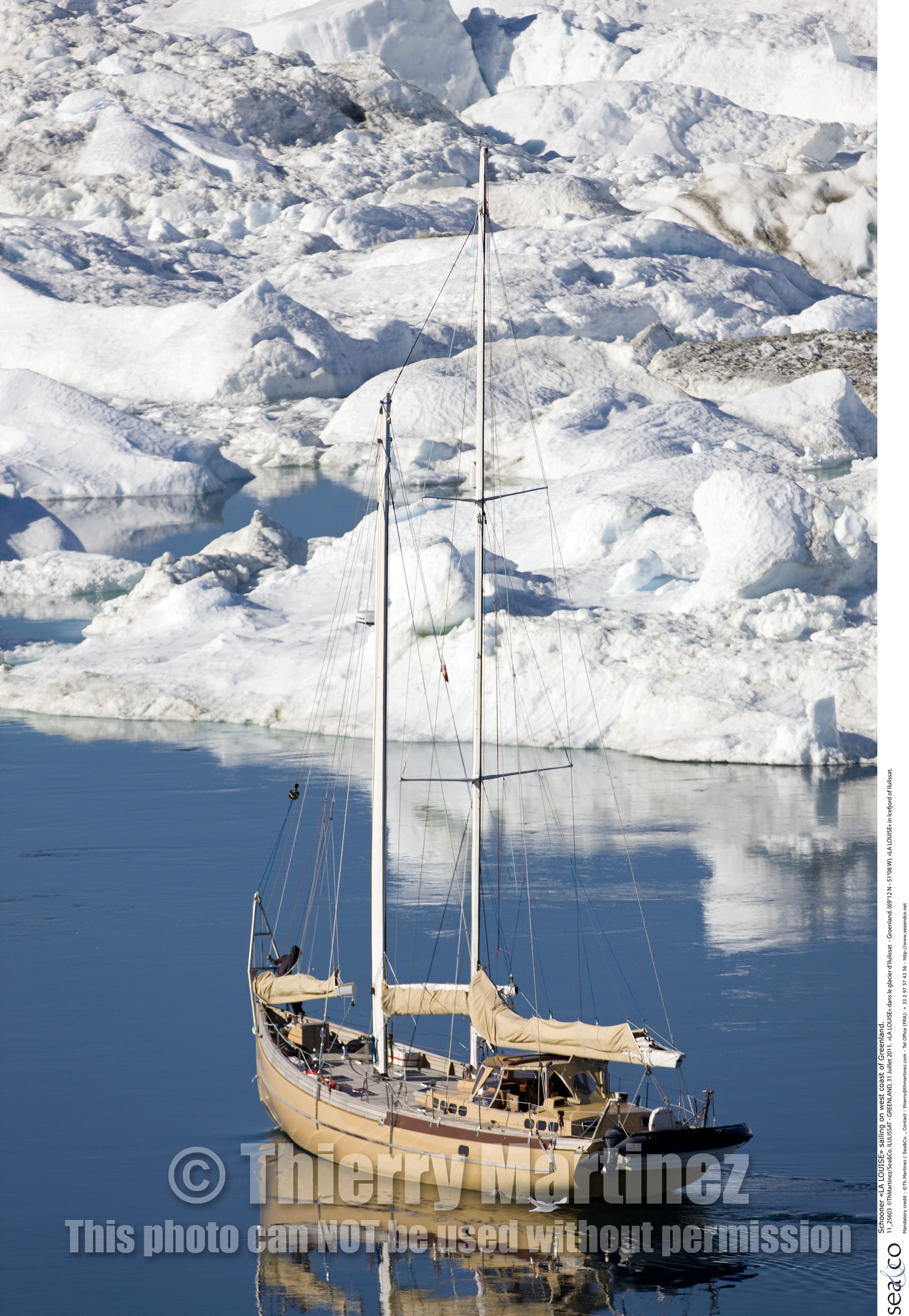 Schooner LA LOUISE sailing on west coast of Greenland.