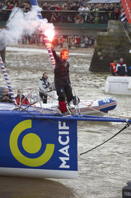 2012 13 VENDEE GLOBE. Winner arrival in Les sables d'Olonne (FRA