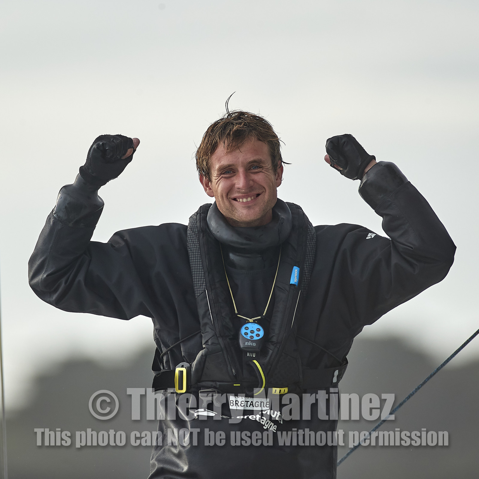 22_34706   © Thierry Martinez.ST NAZAIRE, FRANCE.07 Sept 2022.53éme édition de la Solitaire du Figaro.Arrivée de la 3éme étape , Ronan    St Nazaire.Tom Laperche (Région Bretagne-CMB Performance) vainqueur de l’étape et de l’édition de la Solitaire du Figaro 2022.