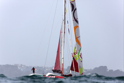 Thomas Coville (FRA) Solo Sailing Round the World Record attempt, Finish .