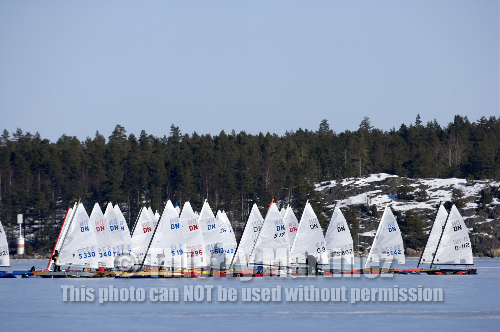 Ice Boats in Stockholm Archipelago - March 2005.