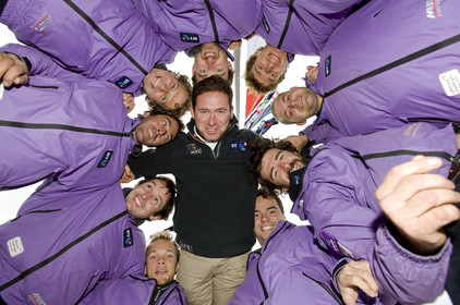 2008 VENDEE GLOBE, Seb JOSSE (FRA) BT and shore crew.