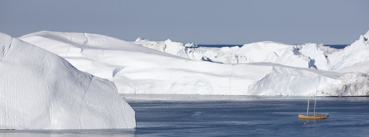 Schooner LA LOUISE sailing on west coast of Greenland.
