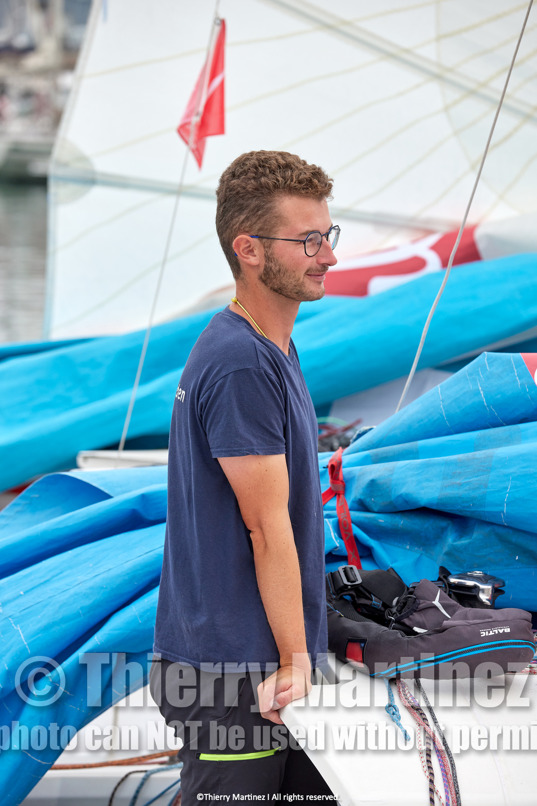 23_21617   © Thierry Martinez. LES SABLES D'OLONNE, 85 - FRANCE 25 septembre 2023.Départ MINI TRANSAT 2023. Départ du Dimanche 24 septembre retardé au Lundi 25 Sept .Les Sables d’Olonne (FRA)    Santa Cruz de la Palma ( Canaries)    St François ( Guadeloupe): 4050 NM.