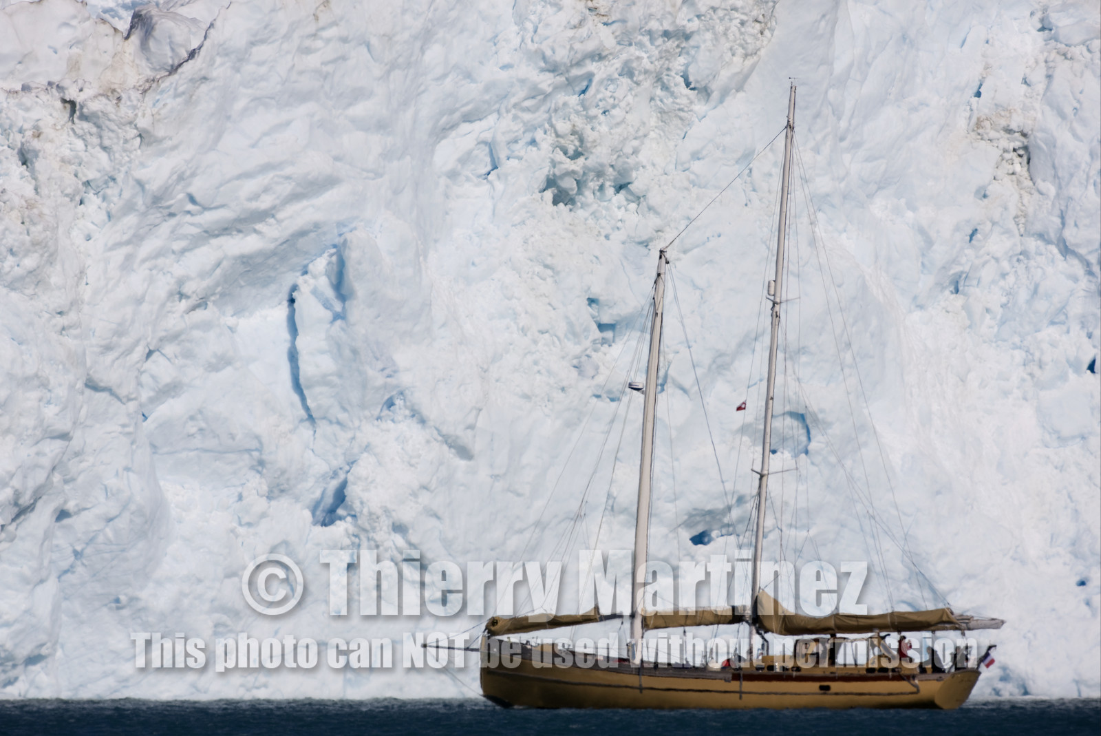 Schooner LA LOUISE sailing on west coast of Greenland.