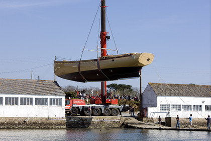 Launch of Thierry Dubois (FRA) new schooner LA LOUISE