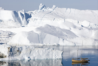 Schooner LA LOUISE sailing on west coast of Greenland.