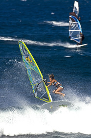 Windsurf in waves at Hookip'a Beach - North Shore Maui - Hawaii.