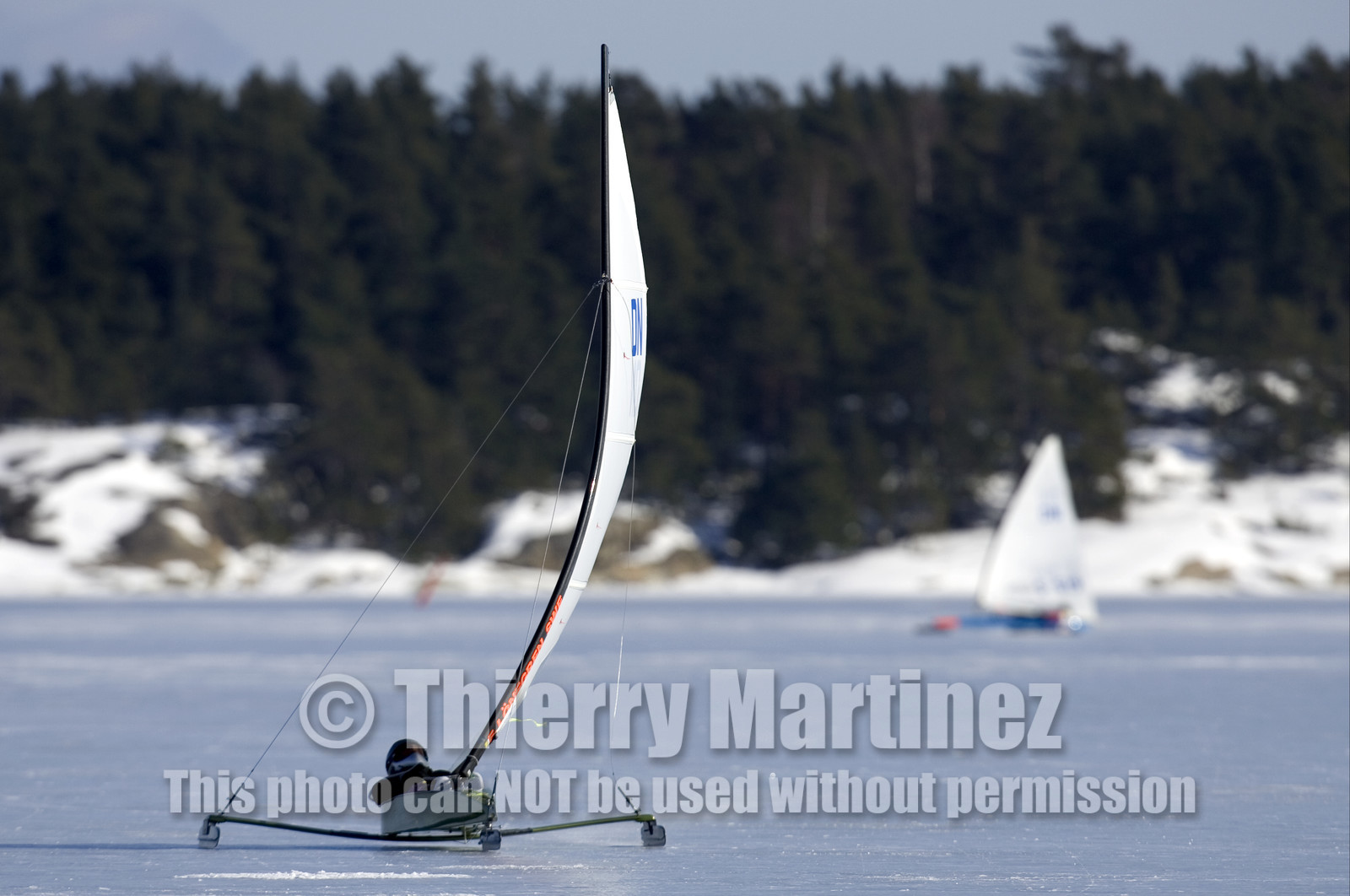 Ice Boats in Stockholm Archipelago - March 2005.